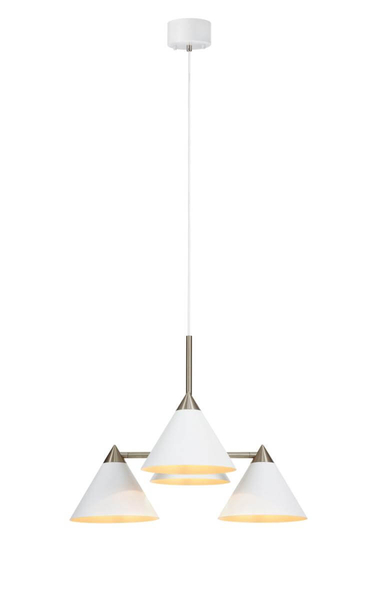 Pokojowa lampa metalowa Klint 4-płomienna biała stal