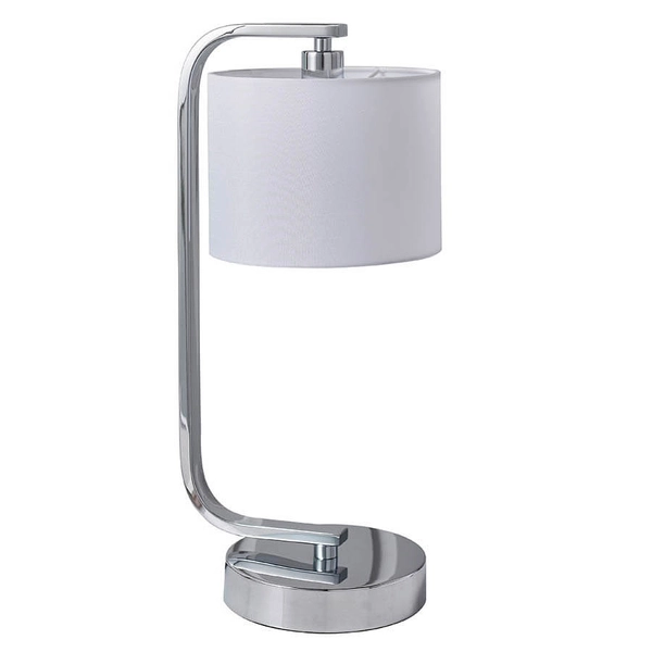 Stołowa lampka z abażurem Canning CANNING-TLCH chrom biały