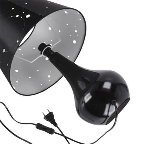 Ceramiczna LAMPKA stojąca LARYSA 03806 Ideus abażurowa LAMPA stołowa czarna