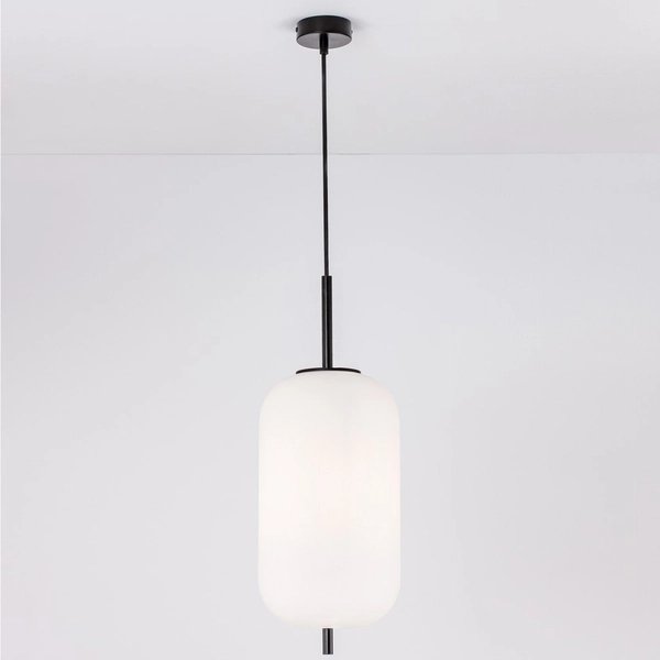 Wisząca lampa nowoczesna Marc LE42719 nad stół do jadalni szklana czarna