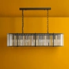 Owalna wisząca lampa Kiran KIR3422 nad stół kryształowy czarny