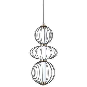 Druciana lampa wisząca Rabel PND-344221-3V-BK LED 30W 3000K czarny