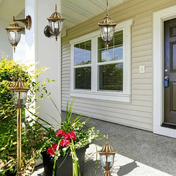 Zewnętrzna LAMPA ścienna FLORENCJA 302564 Polux metalowa OPRAWA elewacyjna retro outdoor IP43 patyna przezroczysta