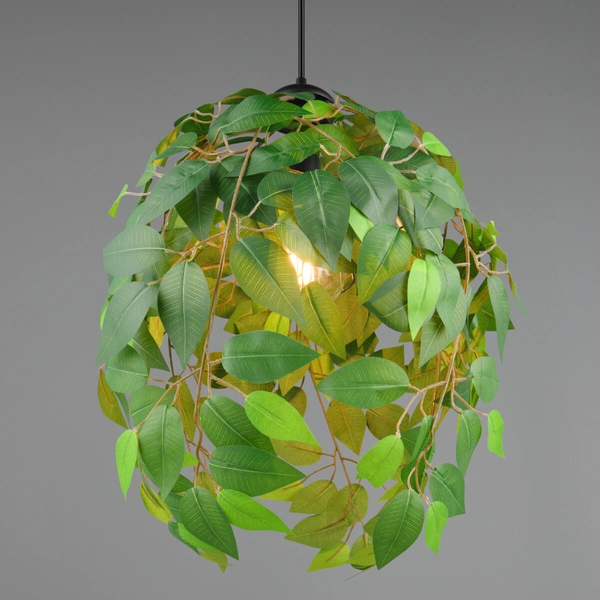 Salonowa lampa wisząca Leavy R10461915 RL Light roślina czarna zielona