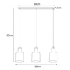 Lampa wisząca na listwie Brus K-5253 Kaja potrójna metalowa czarna