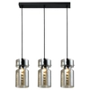 Szklana lampa wisząca Nivio LP-2811/3L AM loftowa czarna przydymiona