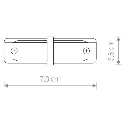 Wewnętrzny I-ŁĄCZNIK szynoprzewodu PROFILE STRAIGHT CONNECTOR 9453 Nowodvorski do 1-fazowej szyny natynkowej 230V czarny