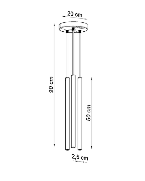 LAMPA wisząca Pastelo SL.0467 Sollux metalowa OPRAWA zwis kaskada tuby sople białe