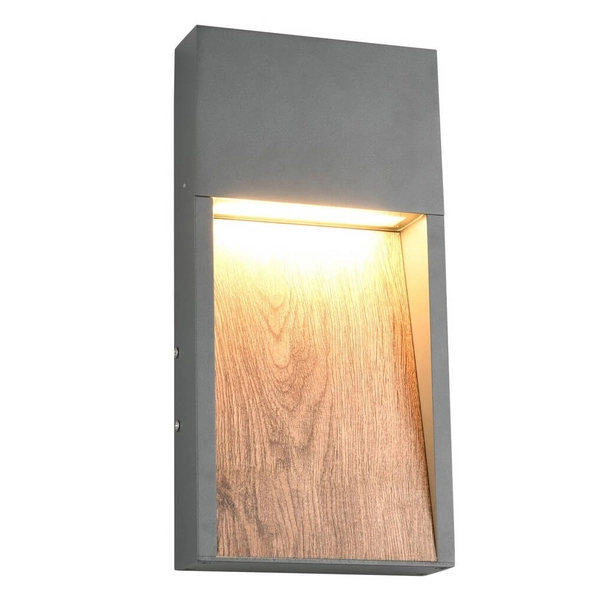 Ścienny kinkiet zewnętrzny Salmon 246960135 LED 13W 3000K IP44 drewniany