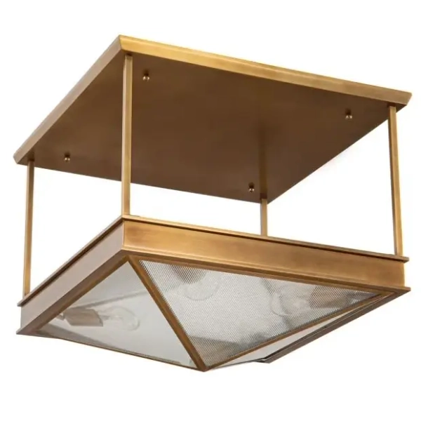 Sufitowa lampa do salonu Cairo QN-CAIRO-SF-VBS-CR szklana mosiądz