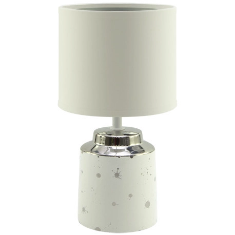 Abażurowa LAMPA stołowa HELENA 03787 Ideus ceramiczna LAMPKA stojąca biała