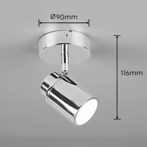 Reflektorek ścienny z regulacją BRISA DL106880400 IP44 srebrny