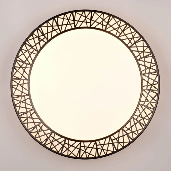 Okrągły plafon na pilota Cluster R67321102 LED 40W 2700-6500K czarny biały