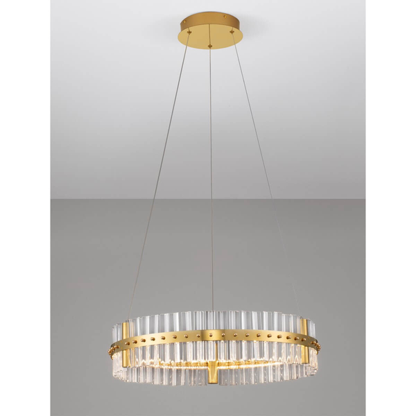 Dekoracyjna lampa wisząca MAYO LE44224 LED 45W 3500K ring szklana złota