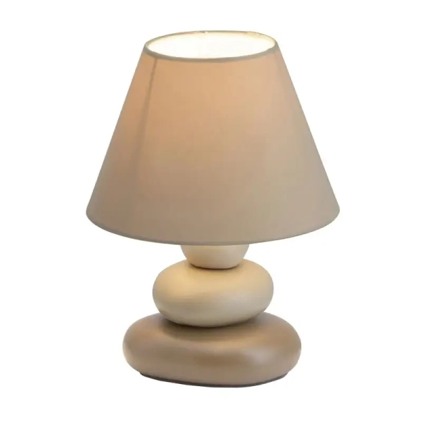 Ceramiczna lampka stołowa Paolo 92907/20 z abażurem brązowa