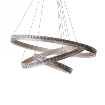 Wisząca lampa ringi do salonu CAMELIA metalowa LED 118W 3000K AZ6769 różowa złota