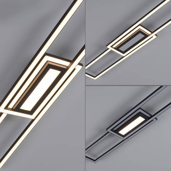 Sufitowa lampa Asmin prostokąty ramki LED 45W 3000K aluminium stal