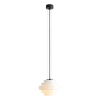 Wisząca lampa szklana biała czarna FILO 1xE27 minimalistyczna 9000G1