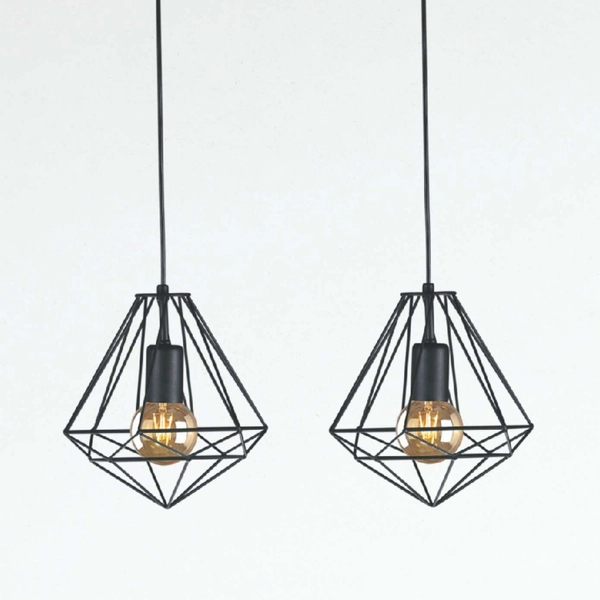 Wisząca LAMPA druciana Marko K-4018 Kaja industrialna OPRAWA metalowa klatka zwis czarny