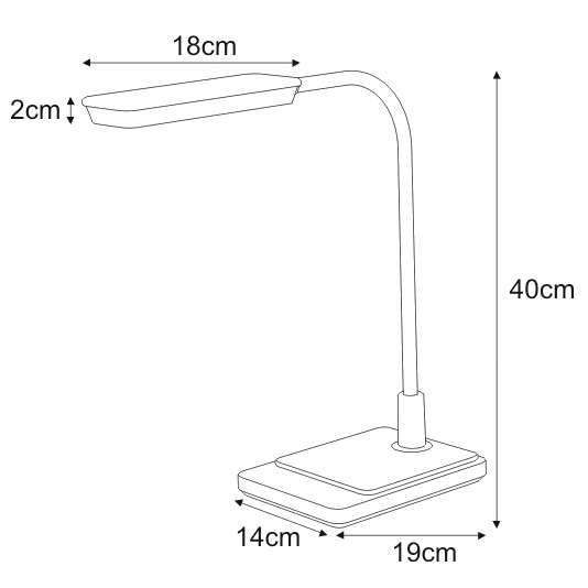 Biurkowa LAMPA stojąca Ika K-BL1027 czarny Kaja metalowa LAMPA stołowa LED 8W 3000 - 6000K czarna