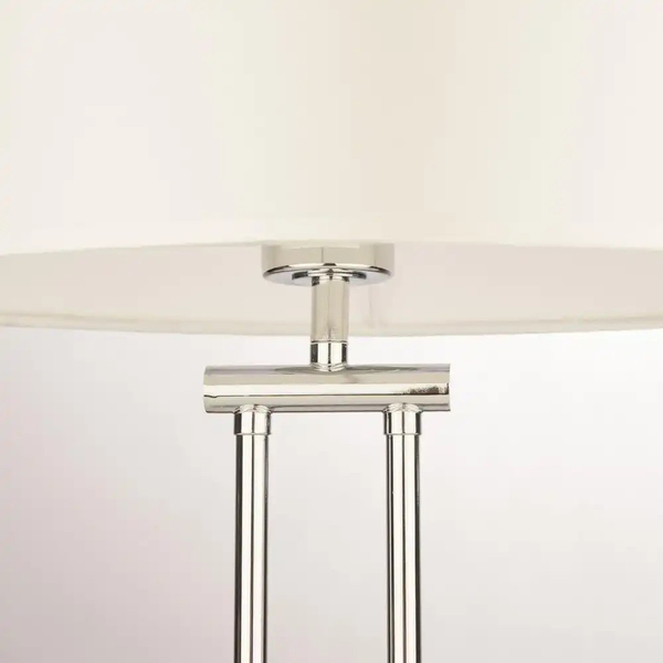 Stojąca LAMPA klasyczna ATHENS T01444WH CR Cosmolight abażurowa LAMPKA stołowa biurkowa do gabinetu biała