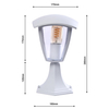Biały słupek zewnętrzny FOX EKO3513 ogrodowa lampa retro outdoor