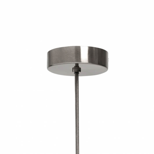 Okrągła lampa wisząca ALUR 11142320 Kaspa metalowa szklana biała czarna