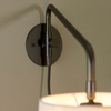 Regulowana lampa ścienna Carlson 79500 z abażurem czarny szary