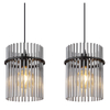 Szklana lampa wisząca GORLEY 15698-3H potrójna do jadalni czarna