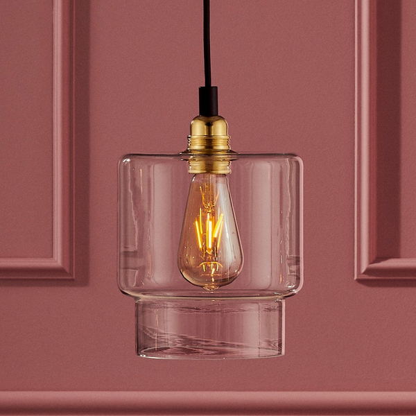Loftowa LAMPA wisząca LONGIS 10874105 Kaspa szklana OPRAWA skandynawski ZWIS okrągły złoty przezroczysty czarny