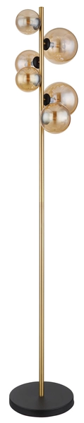 Lampa podłogowa Riha 56135-6S kule czarne bursztynowe
