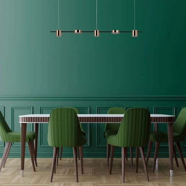 LAMPA wisząca REMDAL PND-16374-5-BK-4K Italux modernistyczna OPRAWA LED 30W 3000K metalowe sticks czarne