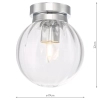 Minimalistyczny plafon Kavi KAV0150 szklany kula IP44 chrom