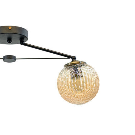 LAMPA sufitowa 2100/2 BLACK Elem loftowa OPRAWA szklane kule czarne bursztynowe