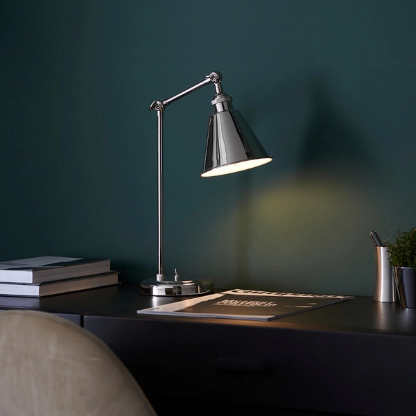 Biurkowa lampka regulowana Hal 97836 z włącznikiem srebrny