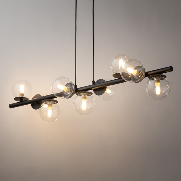 Lampa zwisająca Avola 40793 Sigma kuchenna kule transparentna czarna
