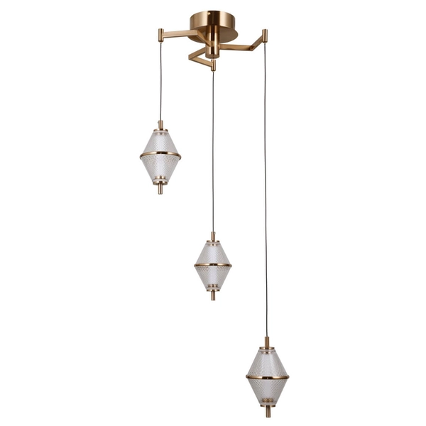 Zwieszana lampa Fuente PND-34395-3-HBR LED 45W 3000K złoty przezroczysty