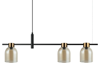 Kloszowa lampa wisząca Servio PND-66892-3-BK-AMB czarna