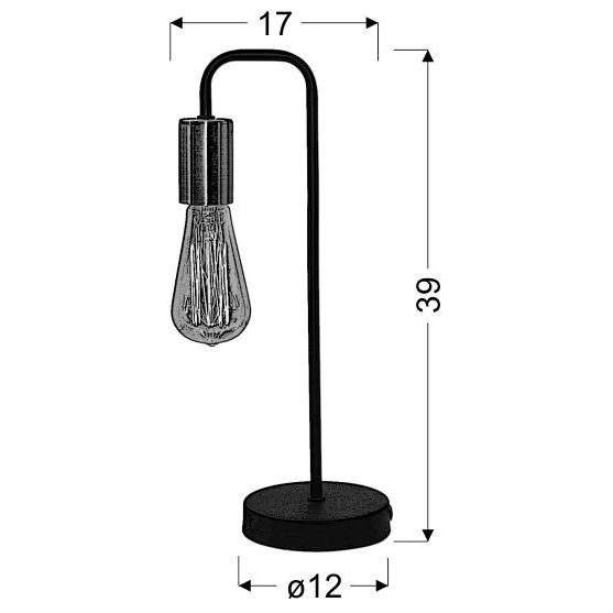 Stojąca lampka HERPE 41-66862 industrialna nocna loft miedź czarna