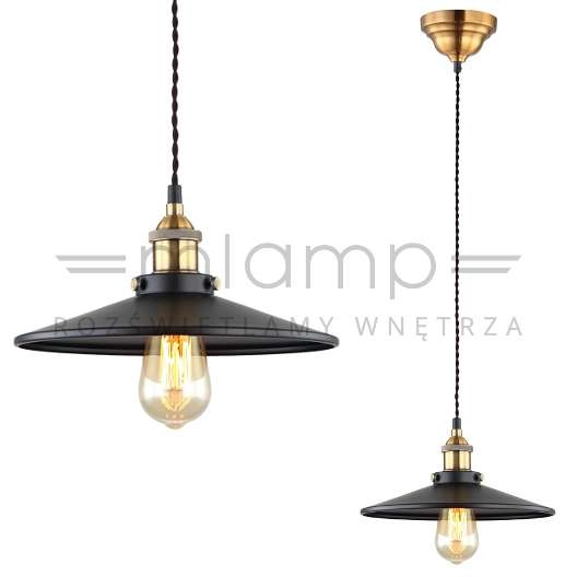 LAMPA wisząca VERDA MDM-3458/1M BK+GD Italux metalowa OPRAWA industrialna zwis loft czarny