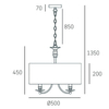 Klasyczna LAMPA wisząca ABU DHABI P05896AU Cosmolight abażurowy ZWIS okrągły czarny
