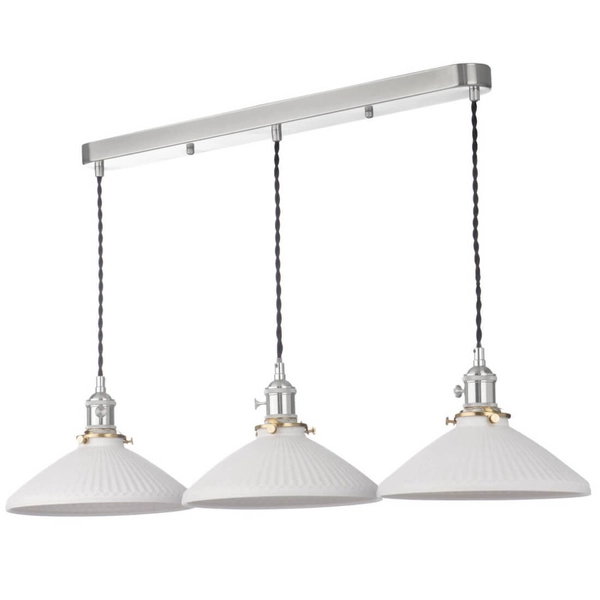 Ceramiczna lampa wisząca Hadano HAD3661-10 do salonu chrom biały