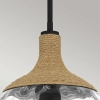 Ekologiczna lampa wisząca Royer QZ-ROYER-1P-MBK szklana rattan czarny