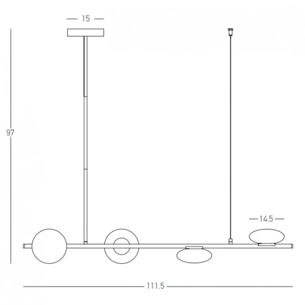 Kulista wisząca lampa 22062 LED 23W 3000M kule szklane złoty