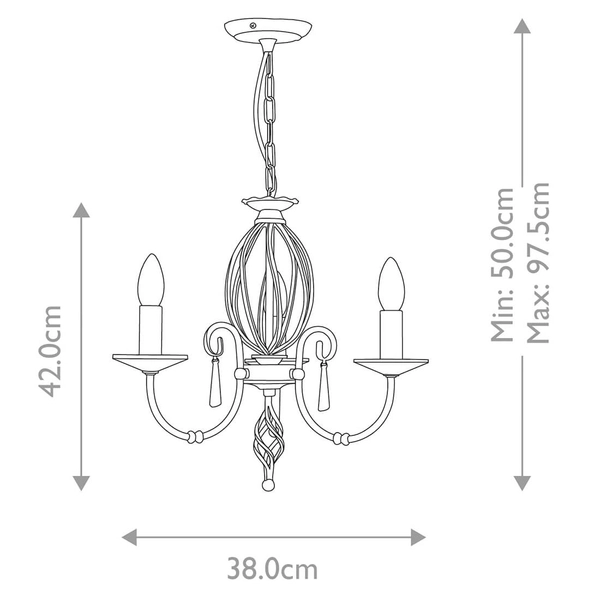 Świecznikowy żyrandol Aegean AG3-AGED-BRASS kryształowy postarzany mosiądz