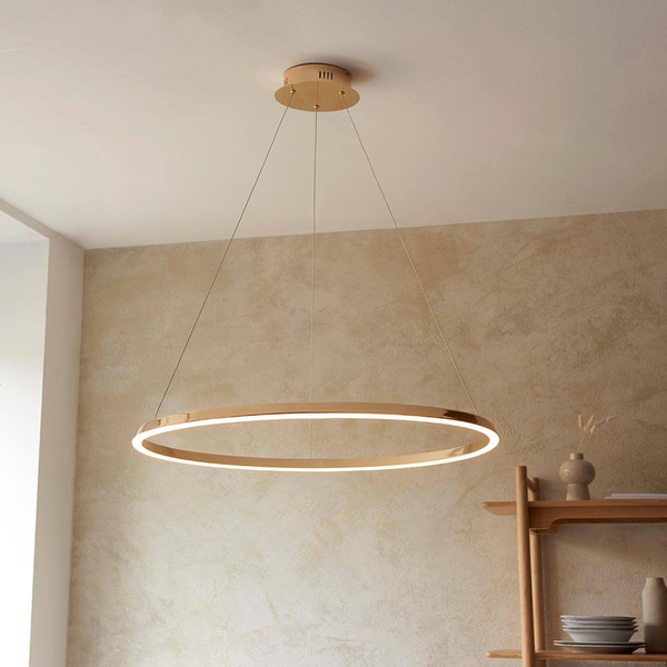 Metalowa lampa wisząca Staten 110958 LED 43,5W 3000K pierścień złoty