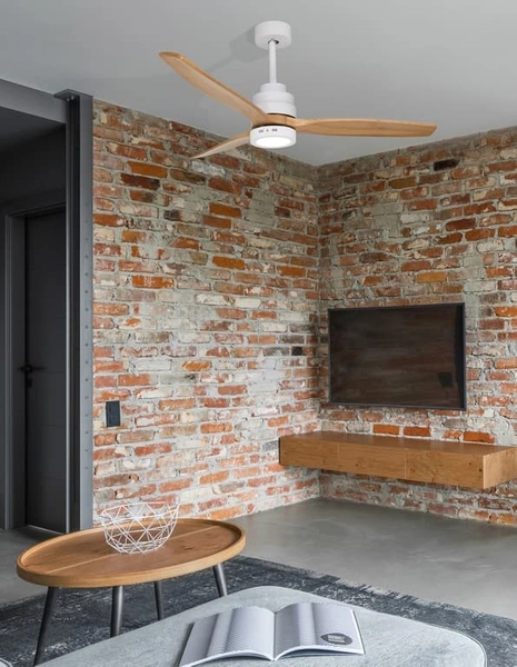 Plafon z wentylatorem SEGOVIA LE42554 Luces Exclusivas LED 12W 3000K ekologiczny drewno biały