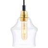 Skandynawska LAMPA wisząca LONGIS 10875305 Kaspa szklana OPRAWA loftowy ZWIS kaskada złota przezroczysta czarna