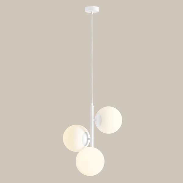 Salonowy zwis Fin 1120E_M Aldex molekuły szklane nad stół biały