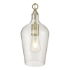Wisząca lampa na łańcuchu Nida NID0175 dmuchane szkło mosiądz